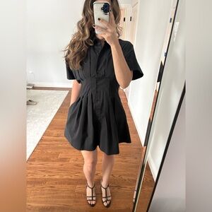 Anthropologie Mini Tobi Elegant Black Button-Up Dress